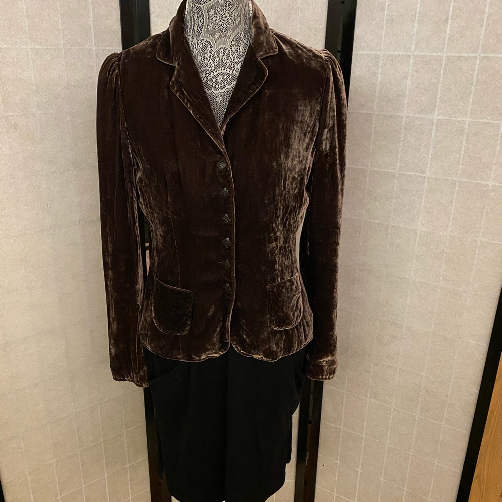Elie Tahari Vintage Crushed Velvet Blouse
